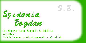 szidonia bogdan business card