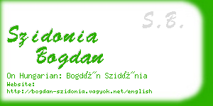 szidonia bogdan business card